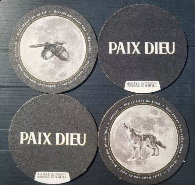 Lot De 4  Sous Bocks Biere PAIX DIEU    Belgique