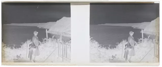 FRANCE women's fashion c1930 original NEGATIVE photo stereo plate P74L17n 3