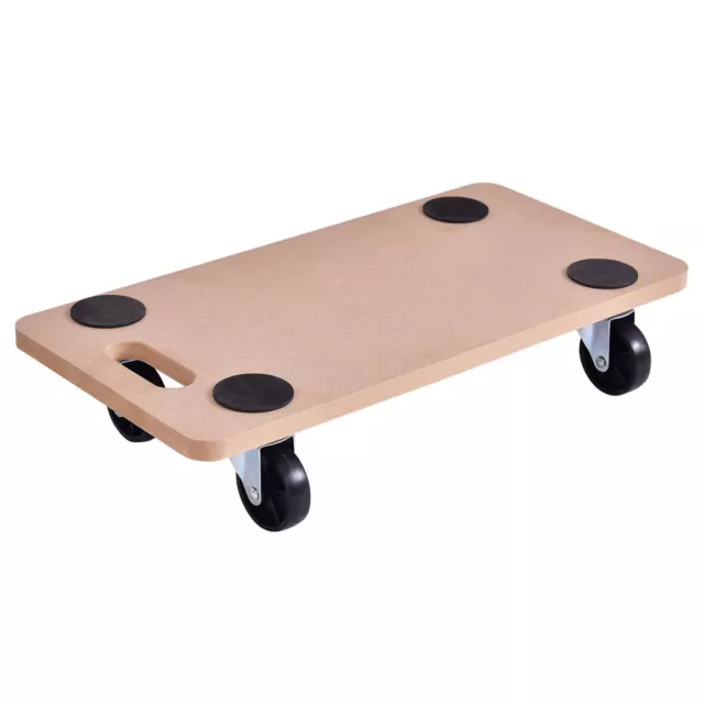 Costway 440lbs Platform Dolly Rectangle Wood Utility Cart  Moving Transporter