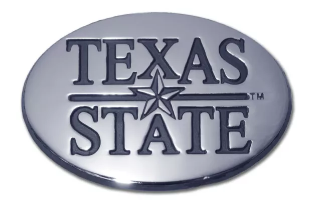 TSU TEXAS STATE bobcats oval logo chrome car auto emblem usa made