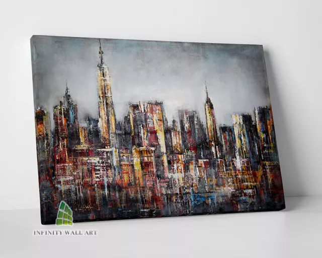 NEW YORK ABSTRACT CITYSCAPE Oil Painting Canvas Art Wall Art Print Canvas -D167