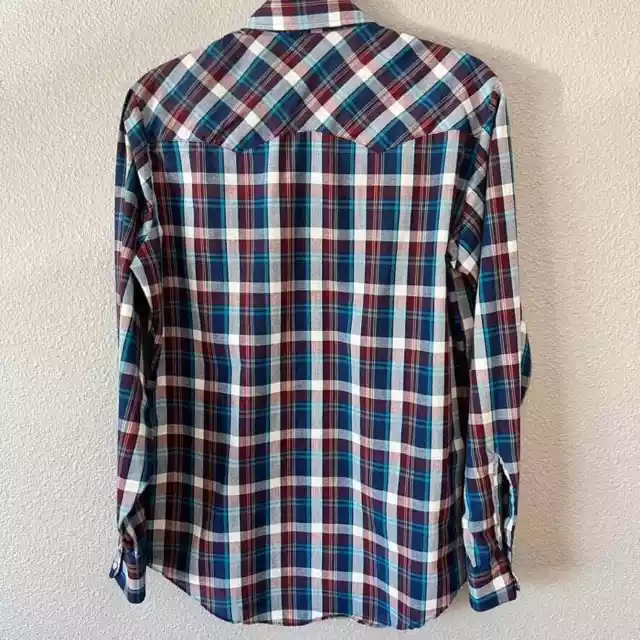 LEVI'S MENS PLAID Snap Button Front Long Sleeve Collared Western Shirt ...