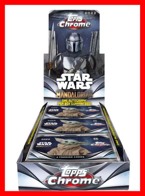 2022 Topps Star Wars The Mandalorian Chrome Beskar Hobby Box 18 boosters boite