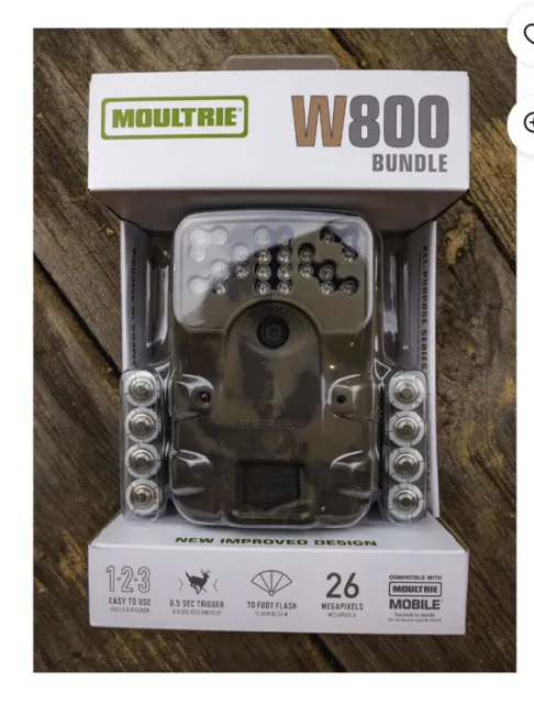 New Moultrie W800 26MP Game Trail Deer Security Camera Bundle