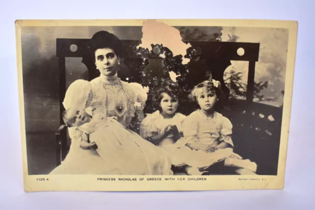 Princesse Nicholas De Grèce Avec Elle Enfants Carte Postale Vintage Collection