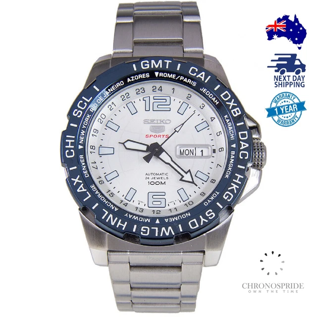 Seiko 5 Sports SRP687 SRP687K1 White 24 Jewels Mens Automatic Watch