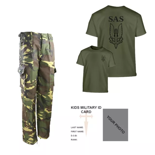 Bambini Confezione A1 Militare Outdoor Vestirsi SAS T-Shirt Pantaloni Dpm Hmtc