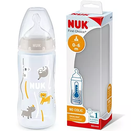 NUK First Choice+ Baby Bottle| 0-6 Months | Temperature Control | Anti Colic