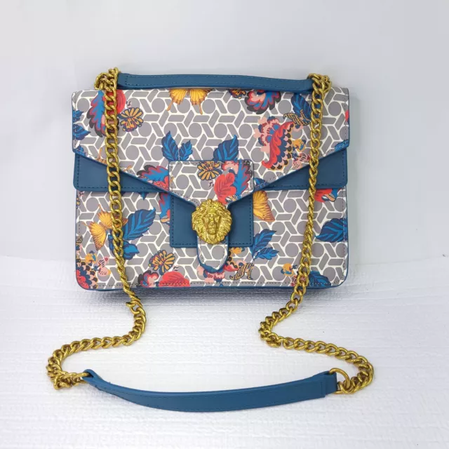 Anne Klein Diana Double Flap Chain Strap Bag Floral Print Shoulder Bag Purse