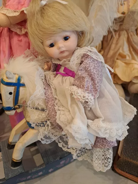 Mini Whole Bisque  French  Reproduction Doll 7" with  original  clothes  & label