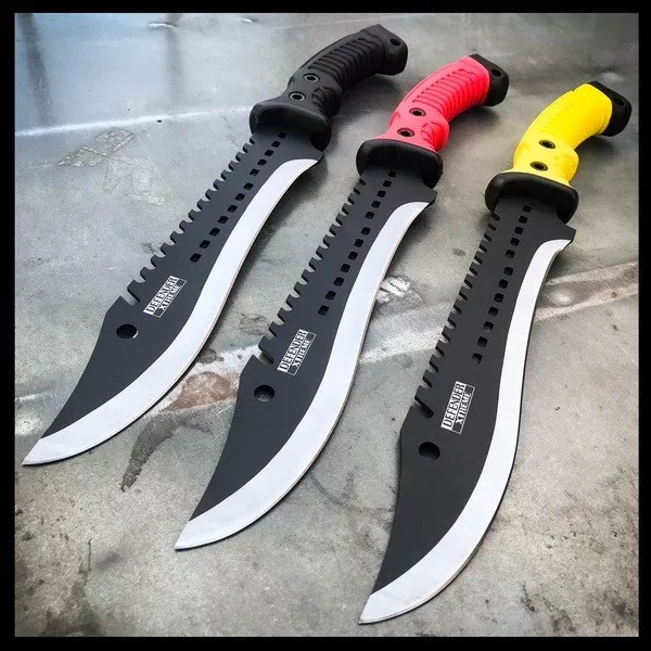 15.5" HUNTING SURVIVAL FIXED BLADE MACHETE Tactical Rambo Camping Knife Sword