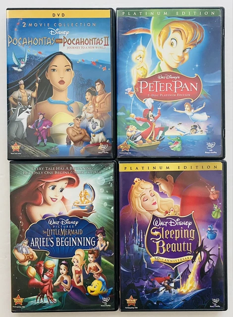 Disney (DVD Lot) Pocahontas, Pocahontas II, Sleeping Beauty, Peter Pan, Ariel