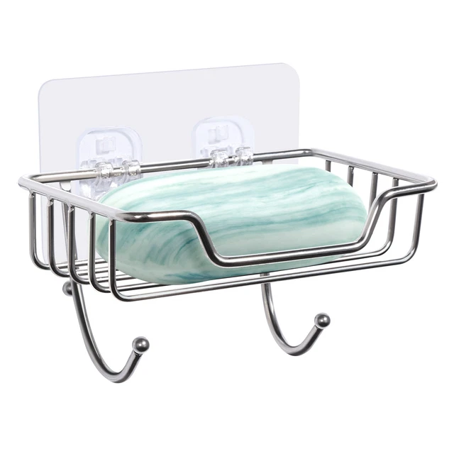 Edelstahl Seifenschale Mit Haken - Ohne Bohren Für Dusche & Bad