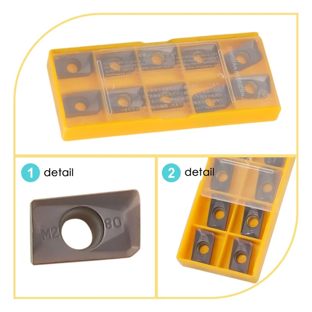 10 Inserts En Carbure APMT1604PDER 1135 Pour Fraiseuse - Haute Précision Et Durabilité Pour Usinage Efficace