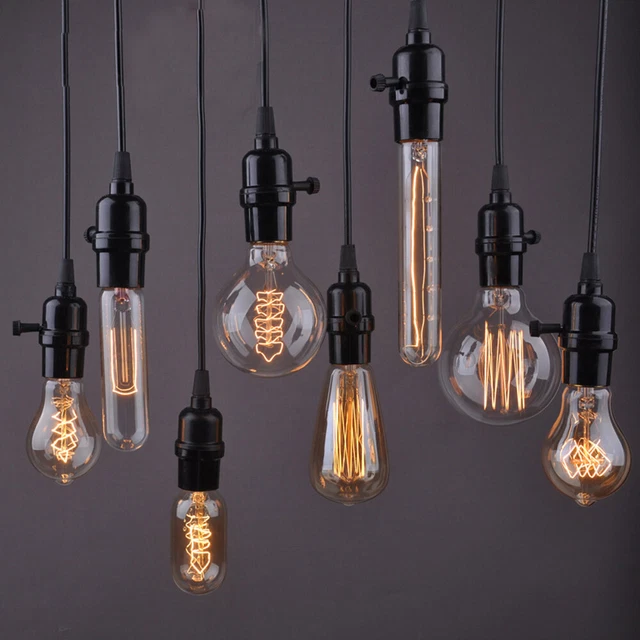 E27 B22 E14 25W 40W 60W Dimmable Lamp Vintage Antique Filament Edison Light Bulb