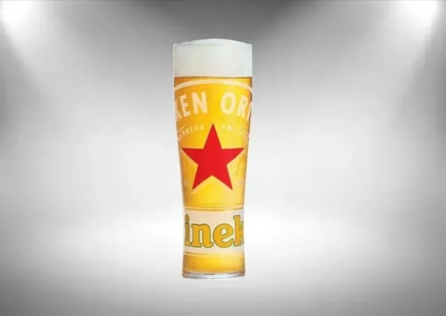 8 Heineken Red Star Pint Glasses Brand New