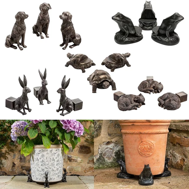 3Pcs/Set Plant Pot Feet Cat-Dog Design Flower Pot Risers Holders Stand Holder
