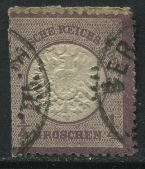 German Empire 1872 large Shield 1/4 groschen violet used