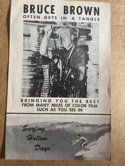 "Surfing Hollow Days" Bruce Brown surf movie Pamphlet/ Program  surfing 1960’s