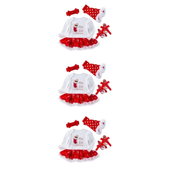 3 Pack Baby Girls Christmas Costume Petite Fille Tenue De Noël Nouveau-né Déguis