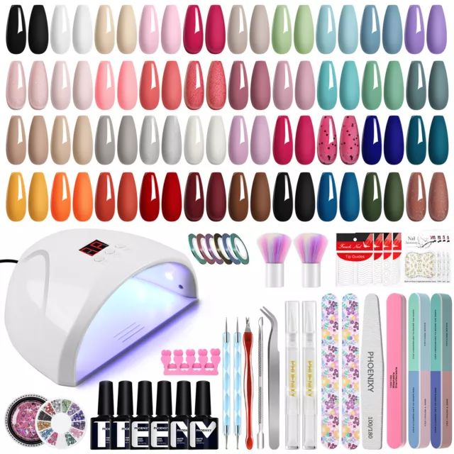 Komplett Nagelstudio Set Gel Nagellack Kit 36W UV/LED Lampe Nagel Kunst Glitter