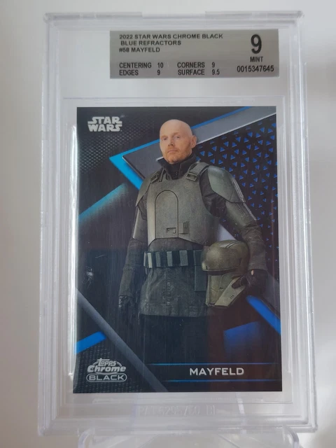 *BGS 9* Topps Star Wars Chrome Black *BLUE REFRACTOR #/75* MAYFELD