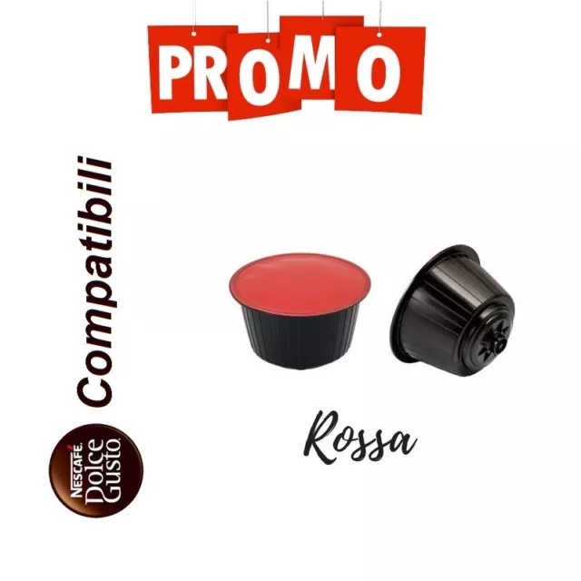 PROMO 100 Cialde Capsule Caffe Compatibile Nescafè Dolce Gusto Miscela Rossa