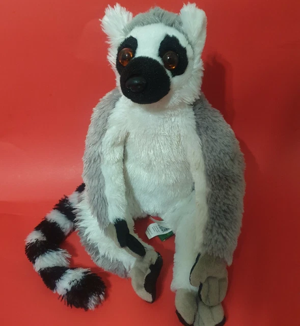 WILD REPUBLIC LONG RING TAILED LEMUR Plush 15" Long Tail Stuffed Animal
