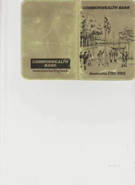 COMMONWEALTH SAVINGS Bank Australia 1788-1988 Bicentenary Deposit Book