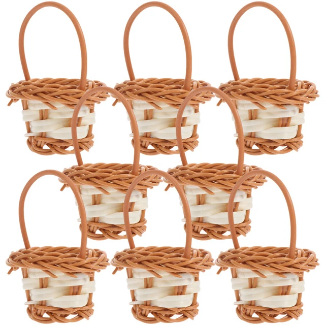 8pcs mini paniers tissés avec poignées mini paniers de maison minuscules paniers