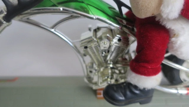 Santa Chopper Vintage Battery Operated Wheels Harley  Sled Cycle Biker Christmas 3