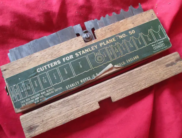 Stanley No.50 combination Plough Plane set irons blades carpenters’ 18 items