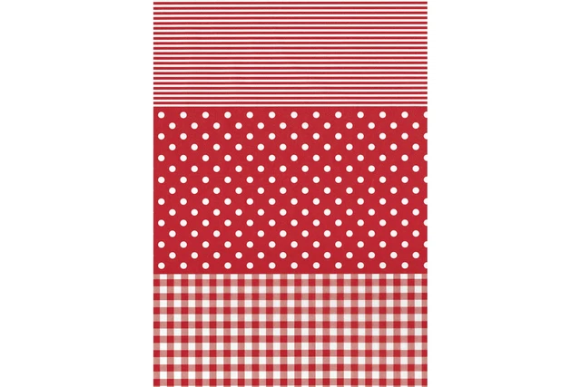 Papel Decopatch Ref 484 - Paquete de 20 polkadots y rayas rojas (381 x 305 mm)
