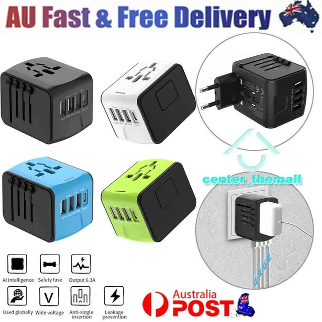 International World Wide Universal Multi Travel Plug Charger 4 USB Port Adapter