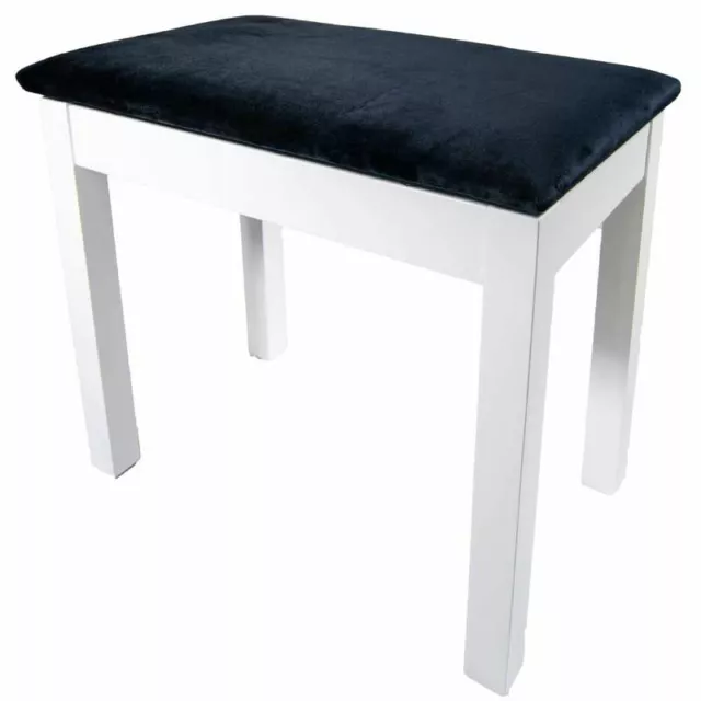 PRELUDE Piano Stool with Book Storage, Satin White