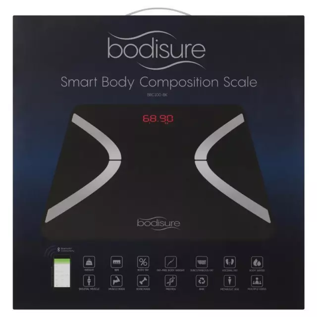 BodiSure Smart Body Bluetooth Body Fat % Composition Toilet Scale Black / White