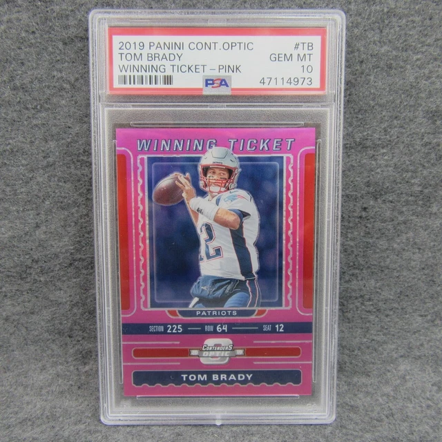 2019 Panini Contenders Optic Winning Ticket Pink /75 Tom Brady PSA 10 GEM #TB