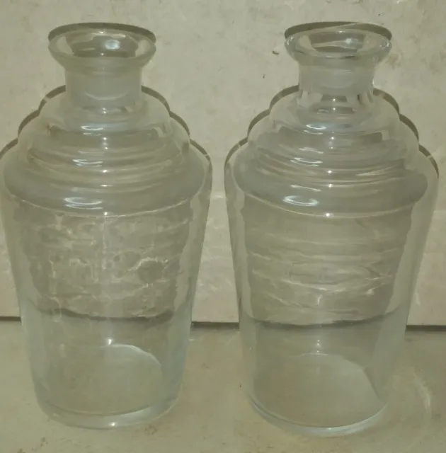 2 Antiche Bottiglie Da Farmacia  O Laboratorio In Vetro Epoca Primi 900