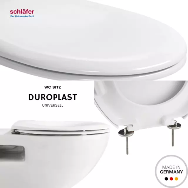 Tapa de Wc Universal Termo-Duroplast Blanco Asiento Cubierta Tocador Bisagras En 3