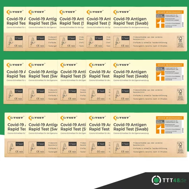 15 x Citest COVID-19 Antigen Schnelltest Nasal für Laien Pack