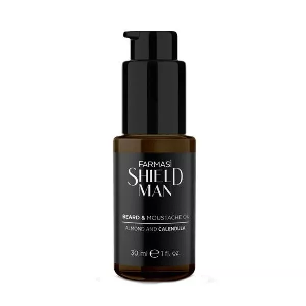 Aceite de aminoácidos para barba y bigote Farmasi Shield Man para hombre 30 ml/1 fl.oz.