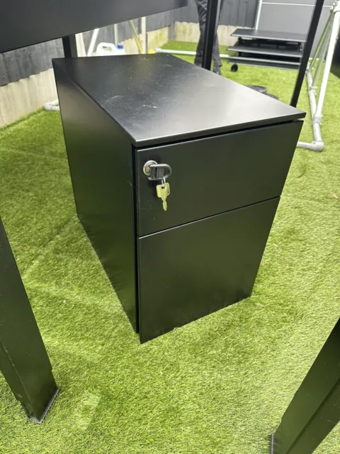 Black Metal 3 Drawer Filing Cabinet