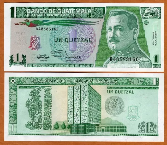 Guatemala, 1 Quetzal, 1991, P-73b, UNC