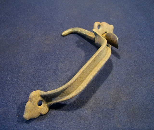 Antique Old Barn Door Large Handle Gate Pull w/ Thumb Latch 9-3/4” - 1890's