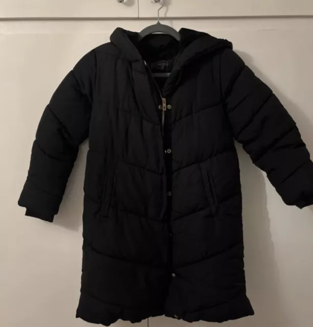 Girls Black Warm Padded Coat From Next Age 11 - Puffer Jacket School