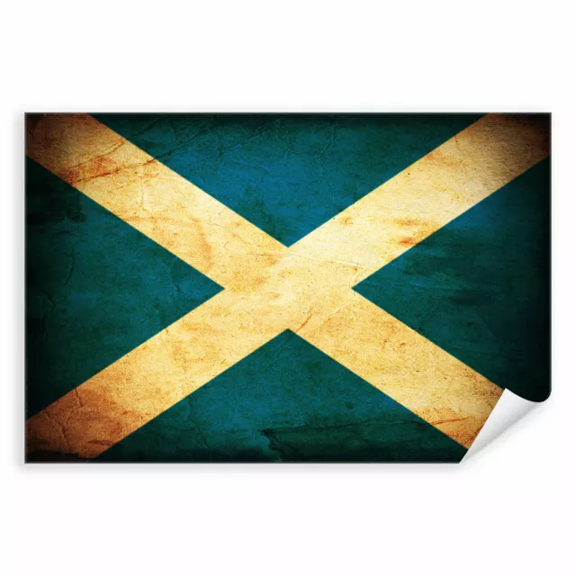 Postereck 0282 Poster Leinwand Vintage Flagge, Fahne Schottland Edinburgh