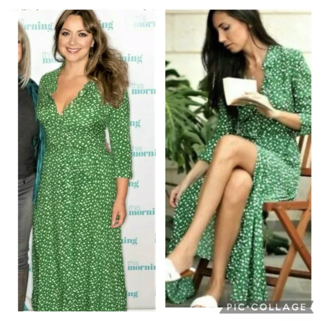 Zara Bloggers Green Marilyn Midi / Maxi Shirt Belted Dress MED Uk 10-12