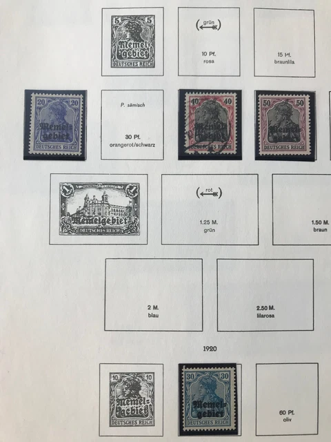 Memel 1920-1939 Sammlung inkl. Litauische Besatzung auf Vordrucken
