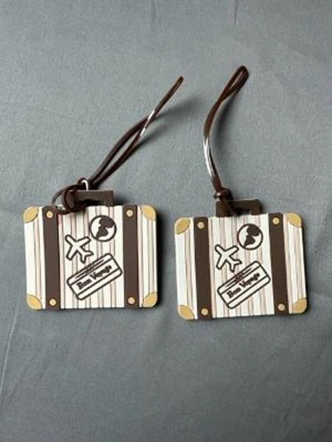 Luggage tags Set of 2 Rubber Luggage Design Unused ssc