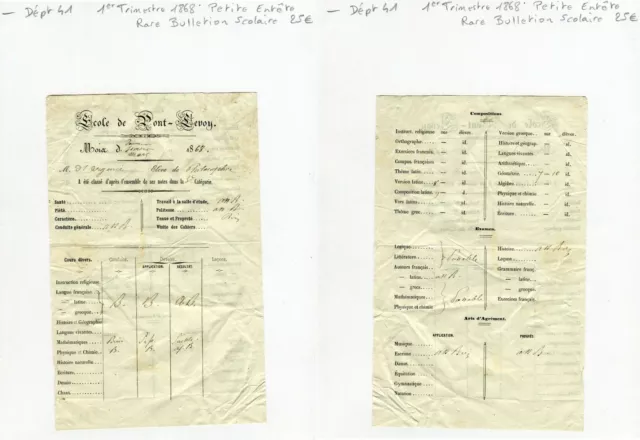 Dépt 41 - Pont Levoy - Petite Entête Rare Secteur de l'Enseignement de 1868